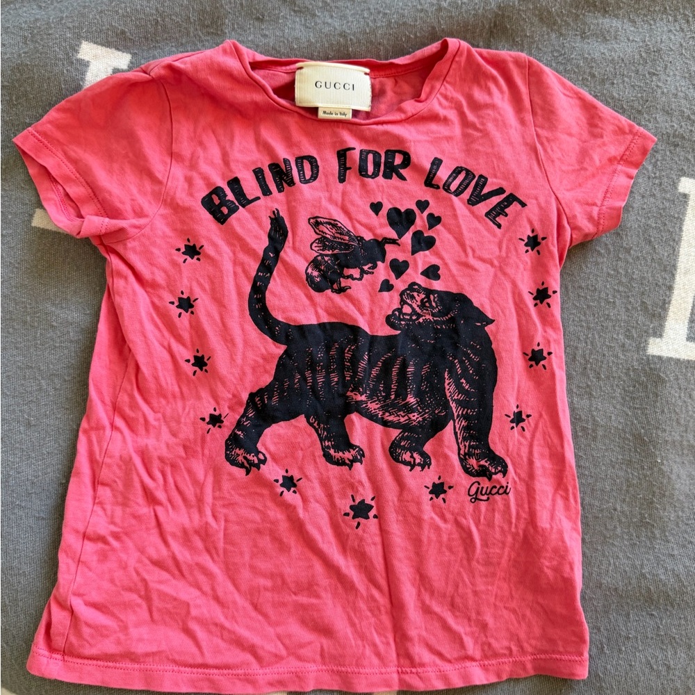 Gucci Kids Pink 'Blind for Love' T-Shirt